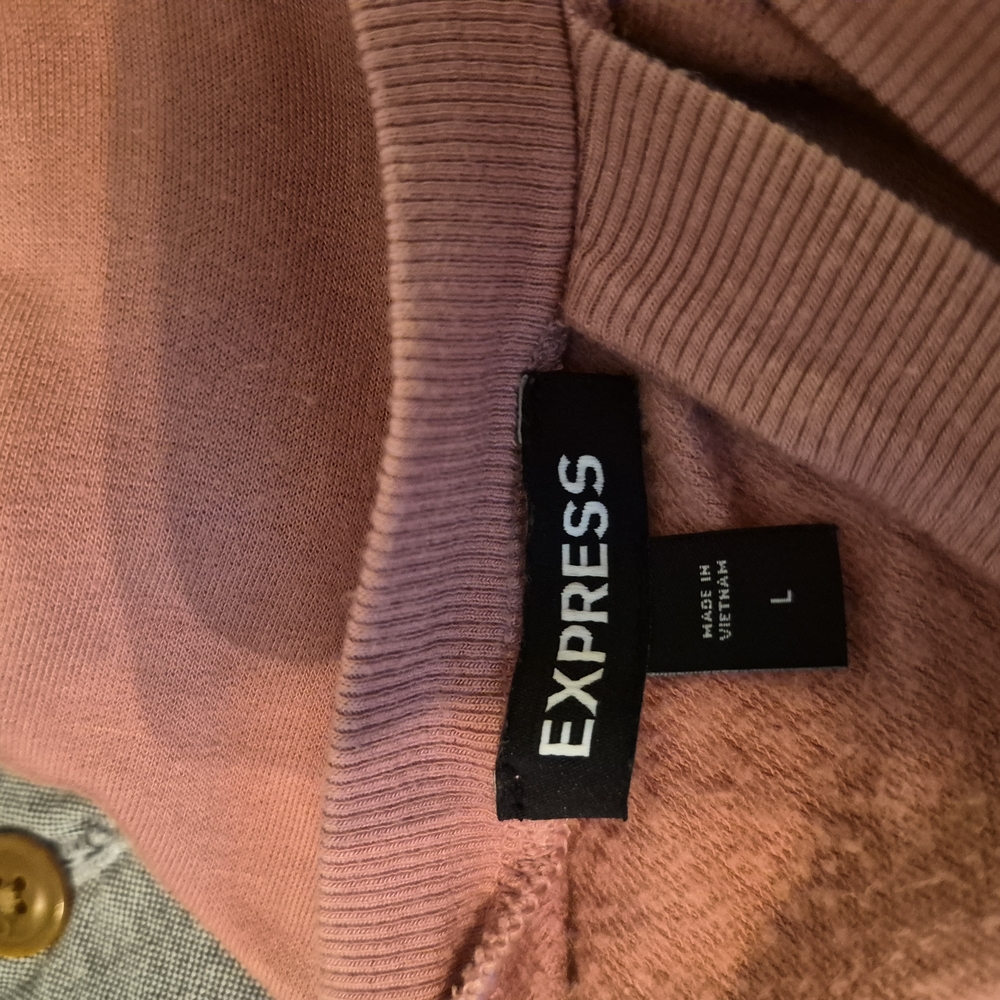 Express Dusty Rose Wrap Blouse Top Size L - Picture 8 of 9